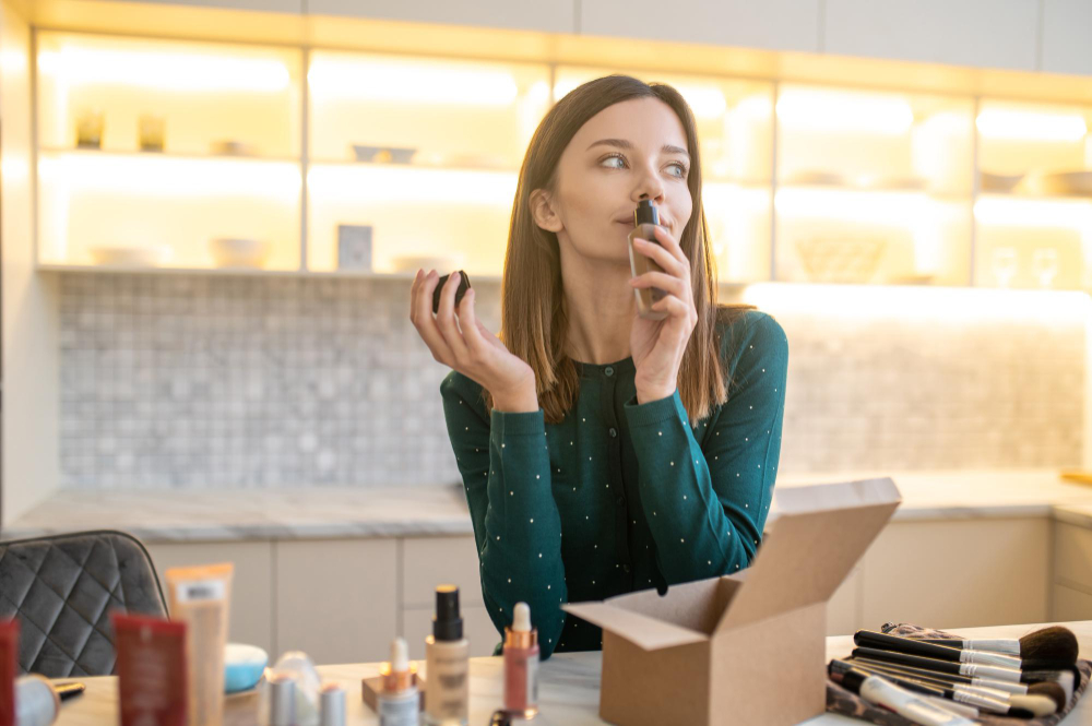Woman shopping in a beauty store, symbolizing the dynamic future of Beauty eCommerce in 2024
